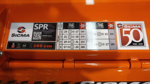 SICMA SPR Schwere starrer Zinkenrotor für Traktor von 70 bis 120 PS,  Rototiller mit Zinkenmesser